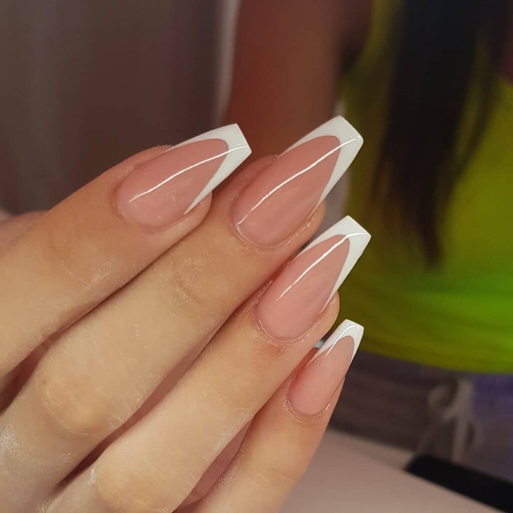 Classic Long French Nails