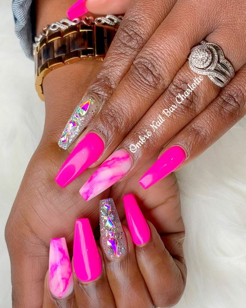 Marbled Hot Pink