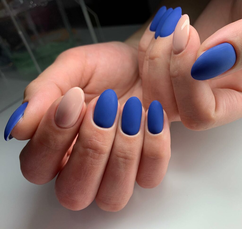 Deep Dark Blue Nails