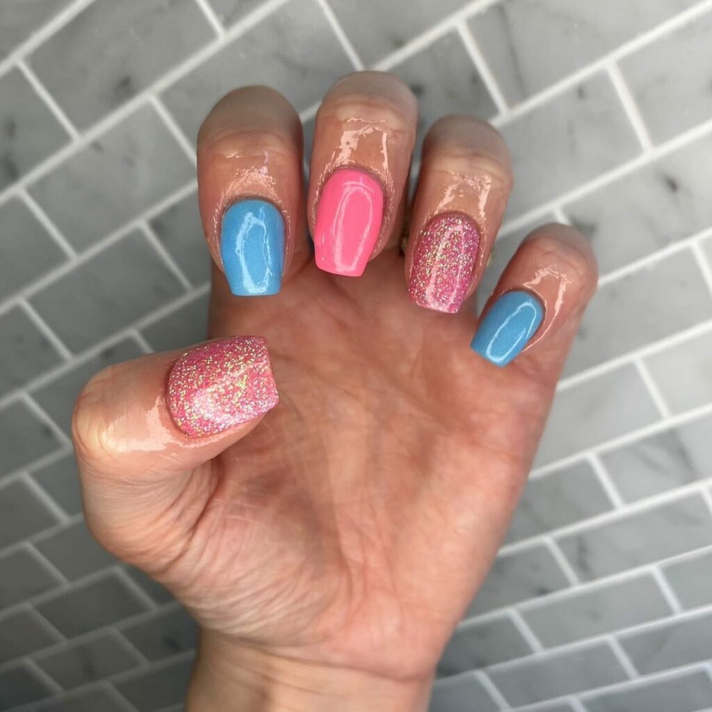 Mixed Pink Nails Design