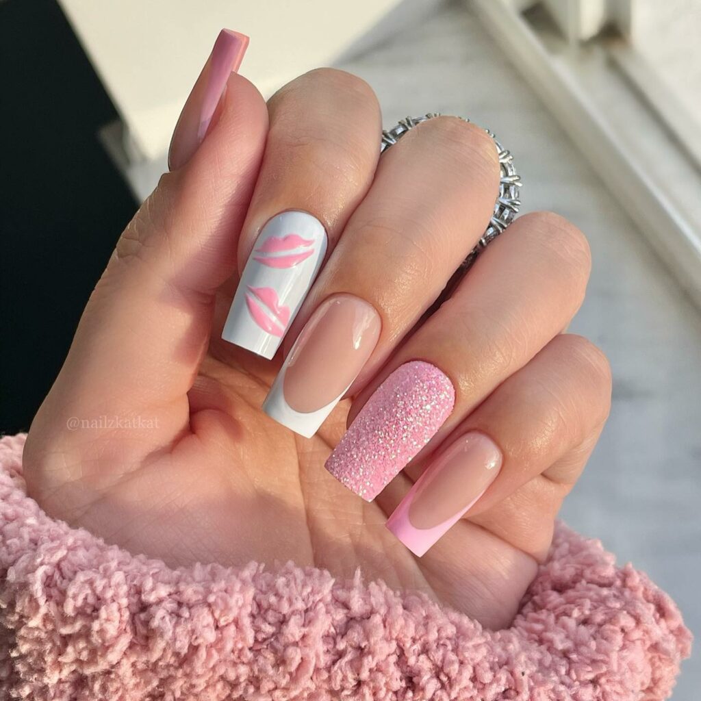 Chic Elegance Playful Pink Nails