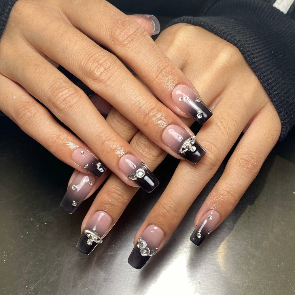 Reverse French With Crystals