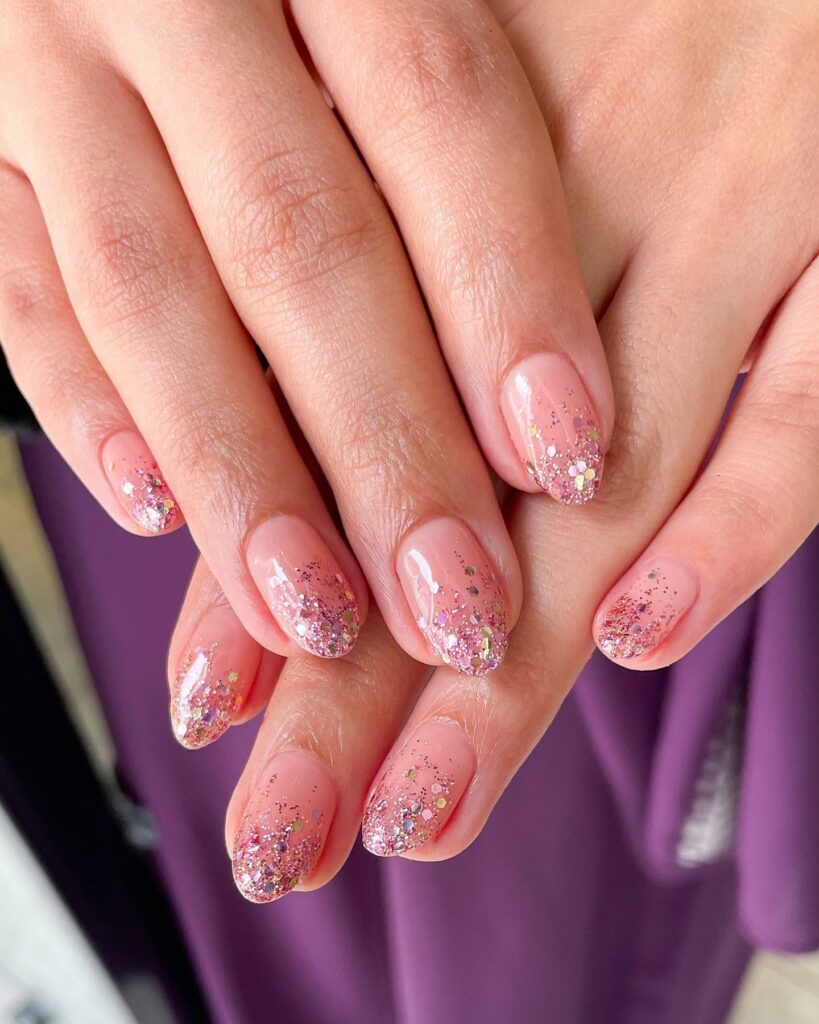 Glitter Pink Nails