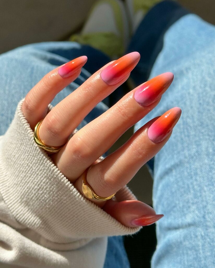 Rainbow Ombré Nails