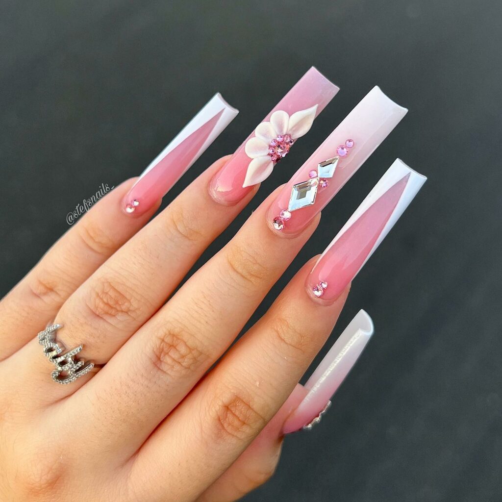 Long Nails with Sharp V Tips