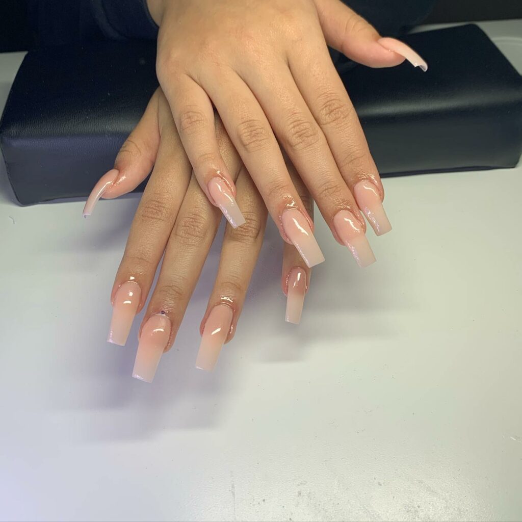 Clear Pink Coffin Nail