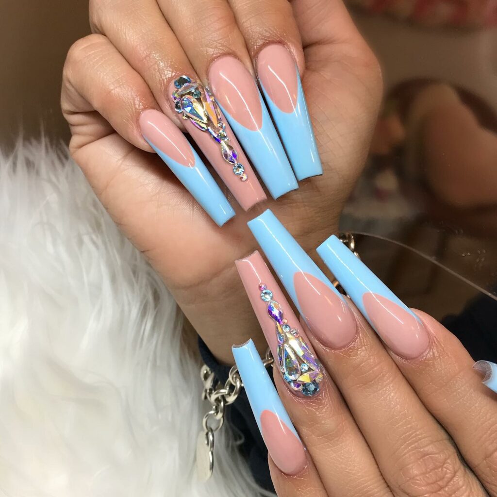 Soft Baby Blue Acrylic Nails