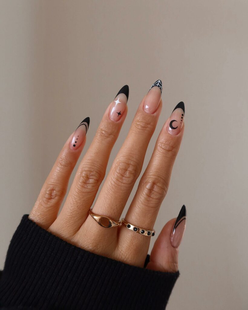 Black Glitter French