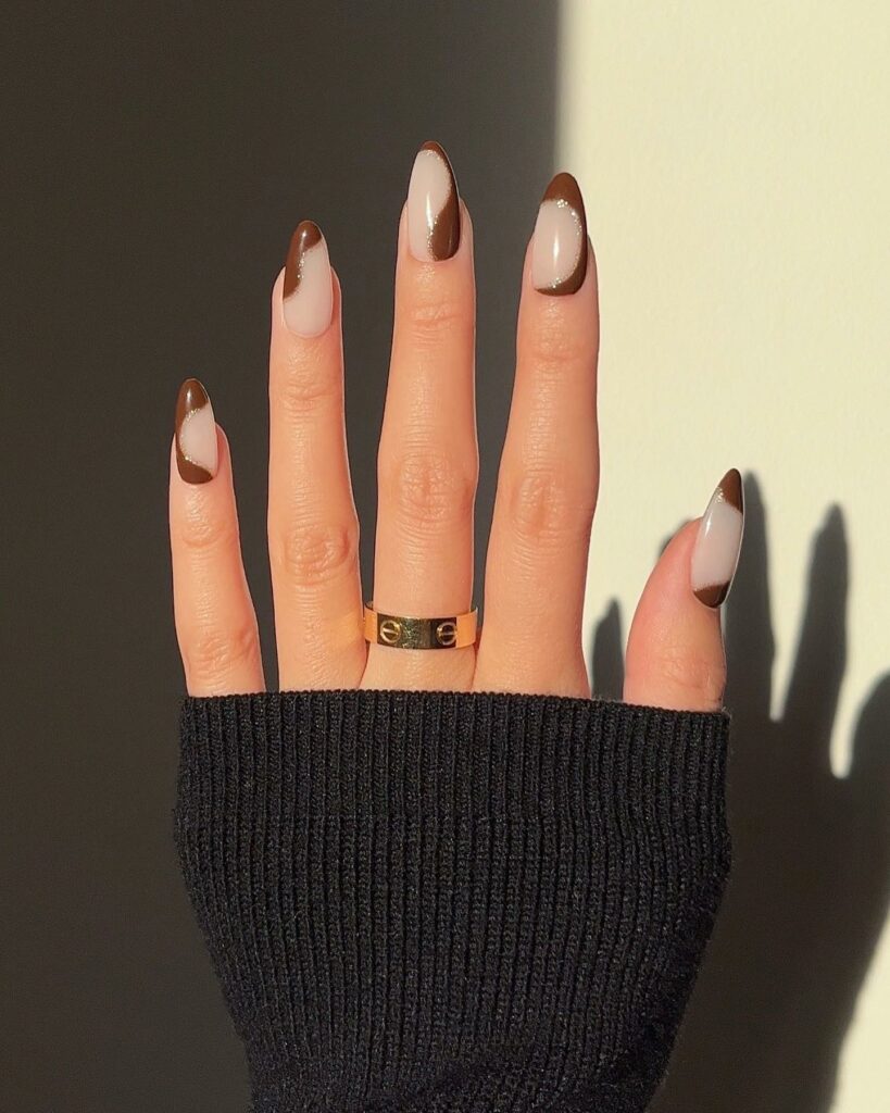 Brown Swirl Nails