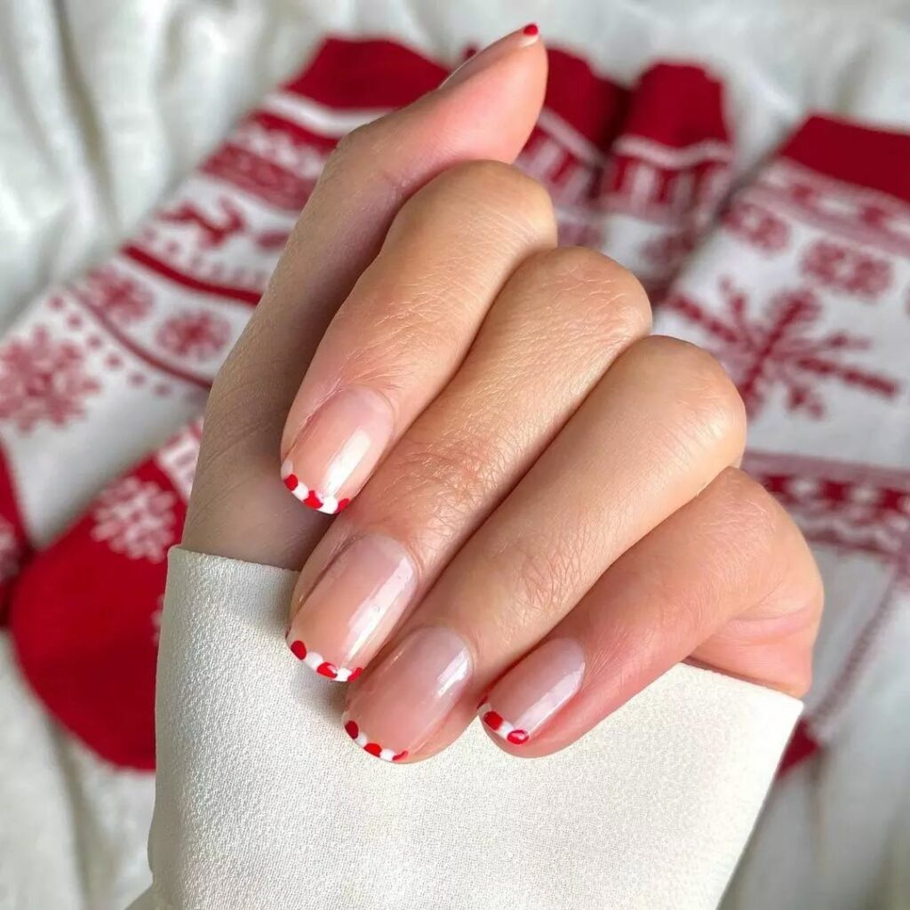 Candy Cane French nails