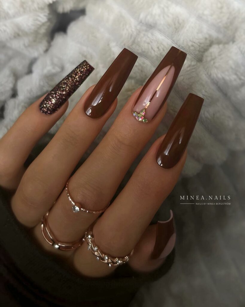 Rich Indulgence Chocolate Acrylic Nails