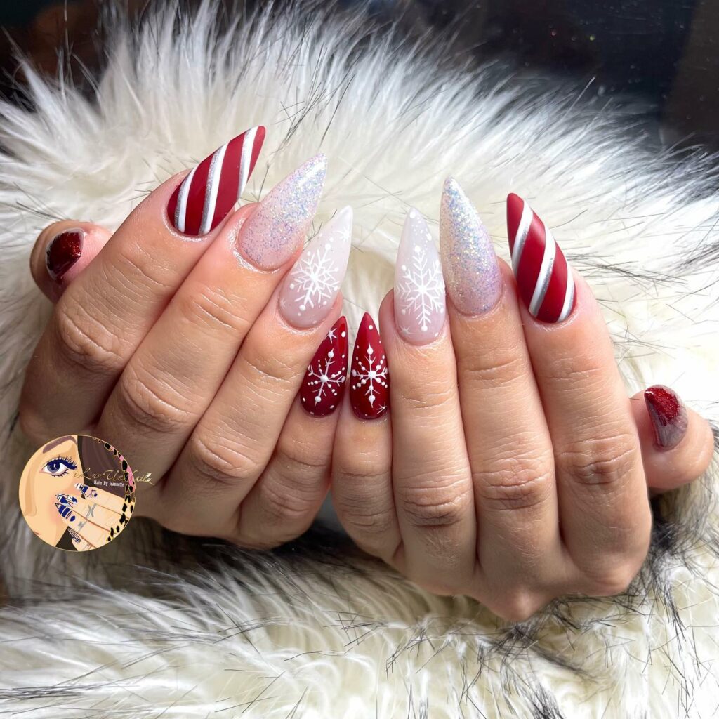 Christmas Stiletto Nails