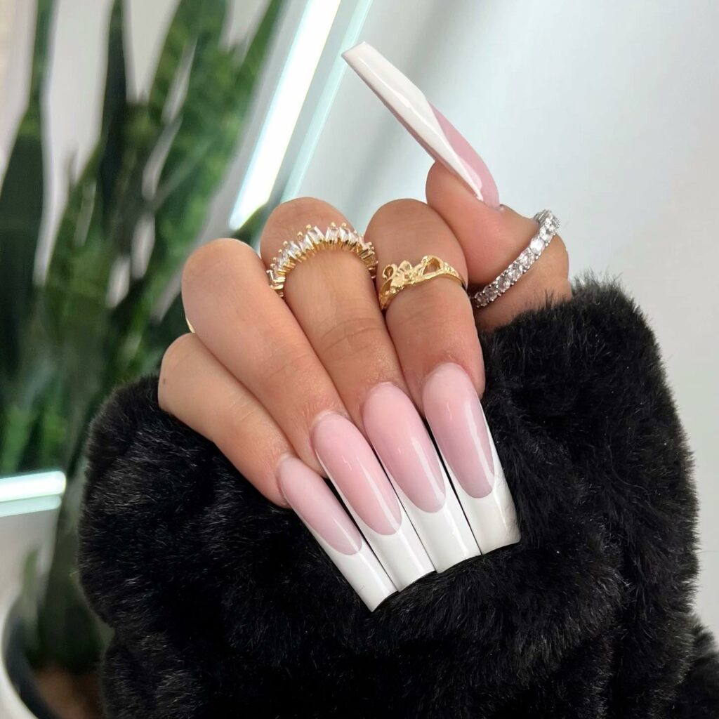 Classic French Long Nails