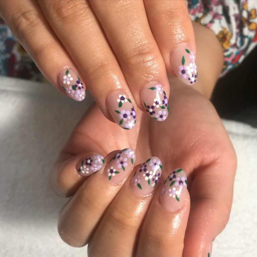 Confetti Light Purple nails