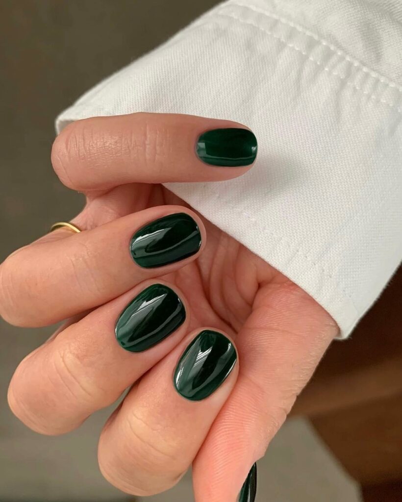 Deep Forest Green Nails