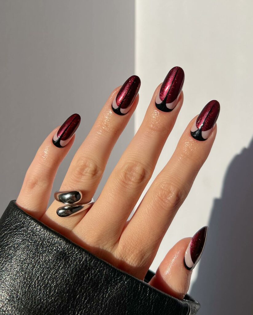 Deep Red Prom Nails for a Touch of Classic Glamour