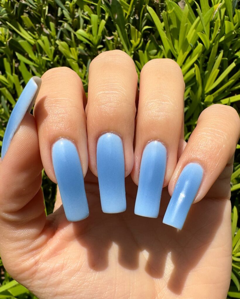 Gradient Blue Coffin Nails