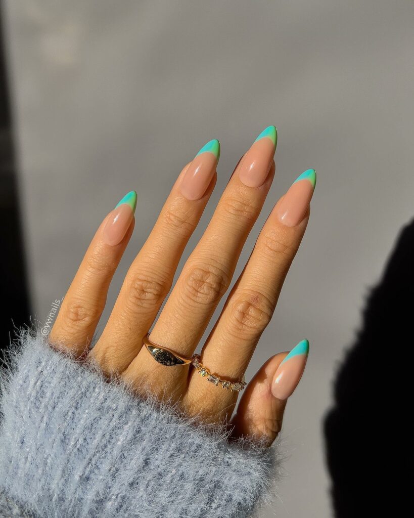 Gradient French Prom Nails 