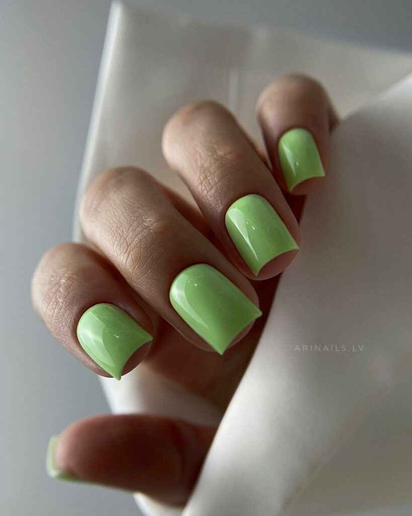 Bold Square Lime Green Nails