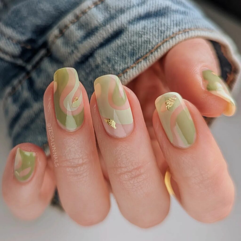 Calming Green Tea Hued Nails