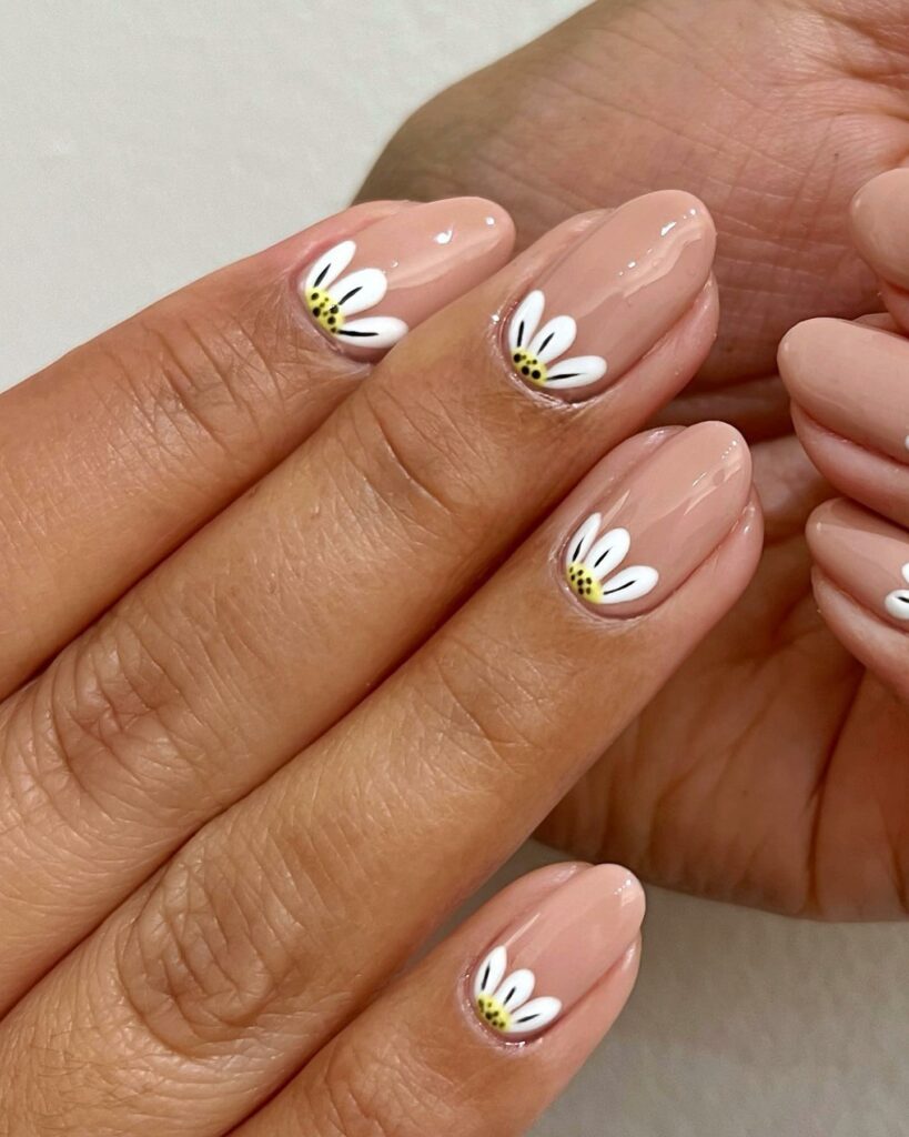 Half-Moon white short nails