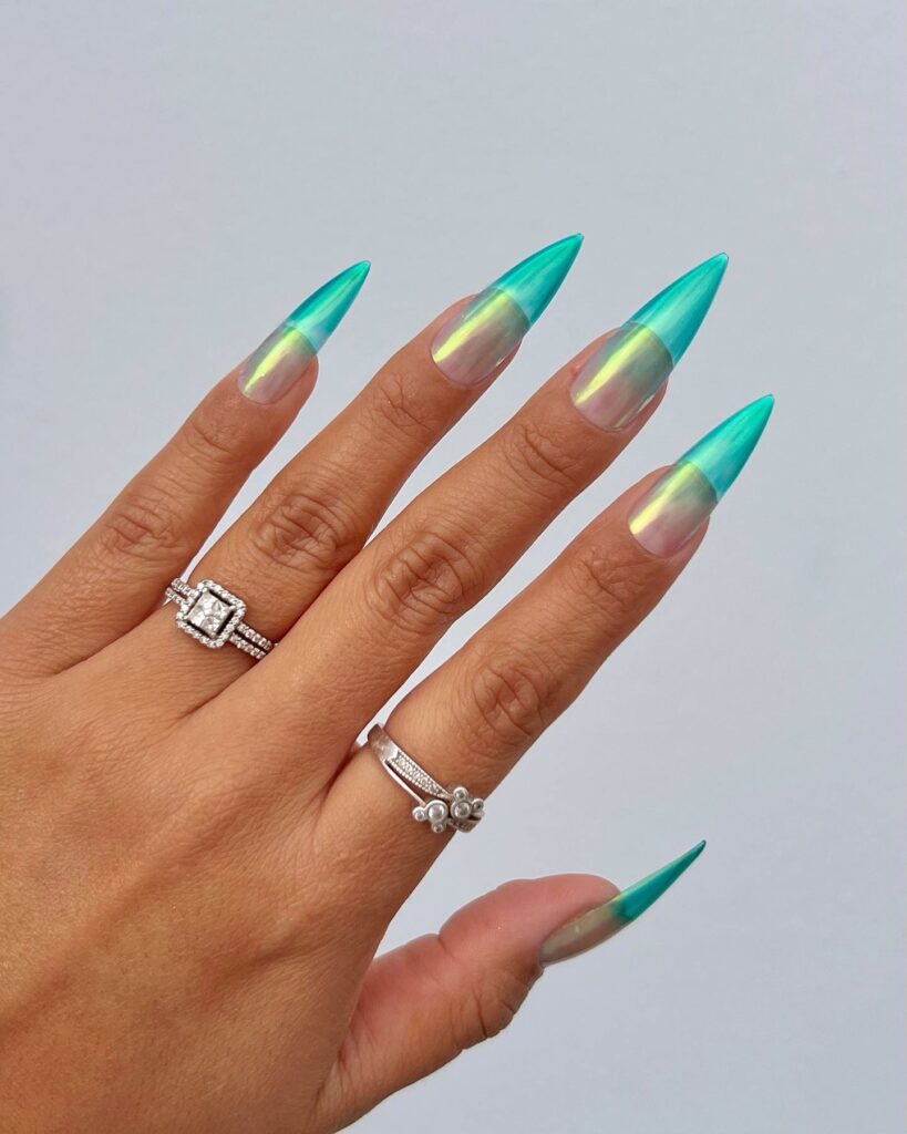 Holographic Stiletto Nails