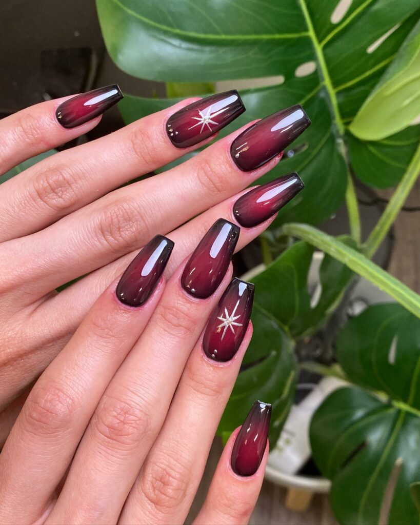 Lipstick Black and Red nails