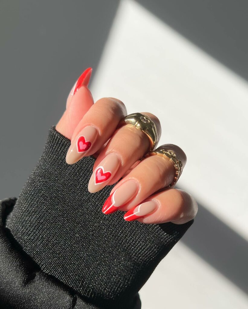 Red Heart Nail Designs