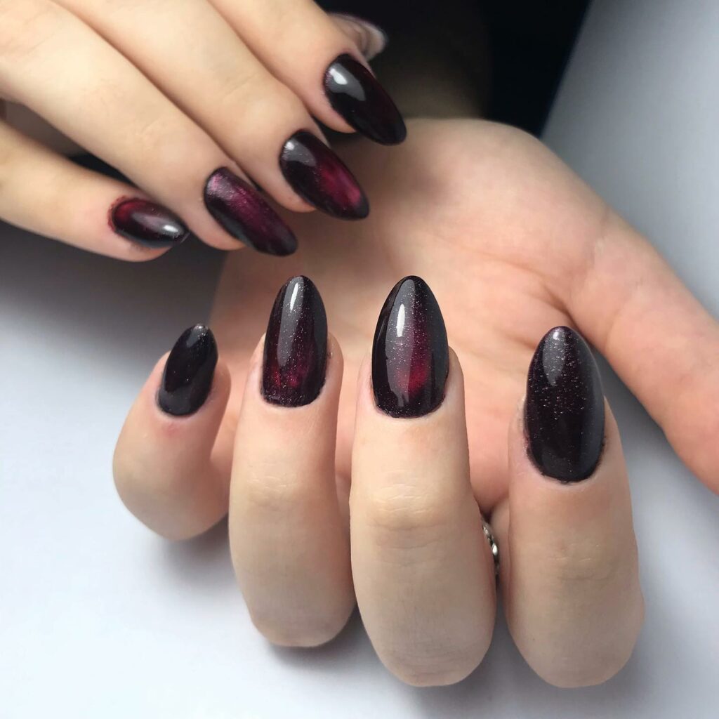 Marble Black and Red nails