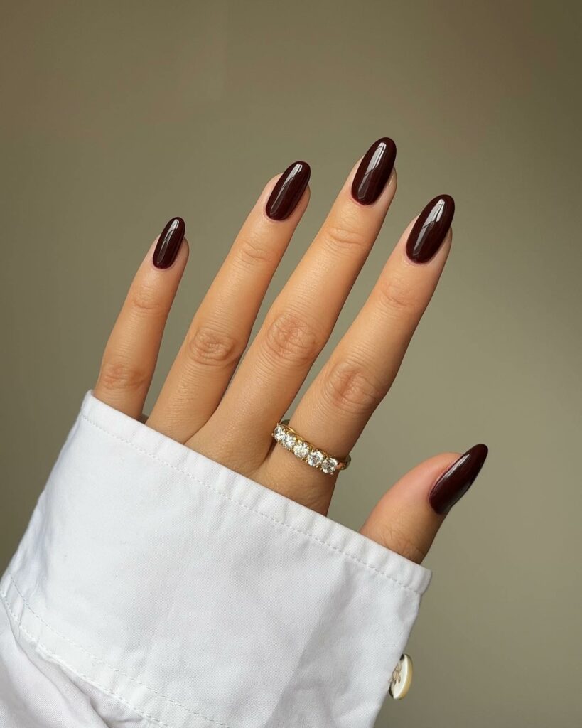 Maroon nails