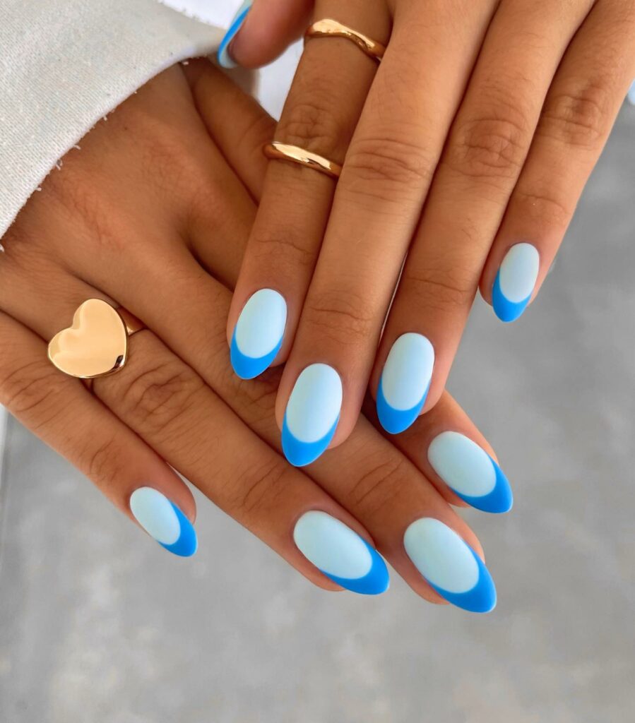 Matte Blue Nails