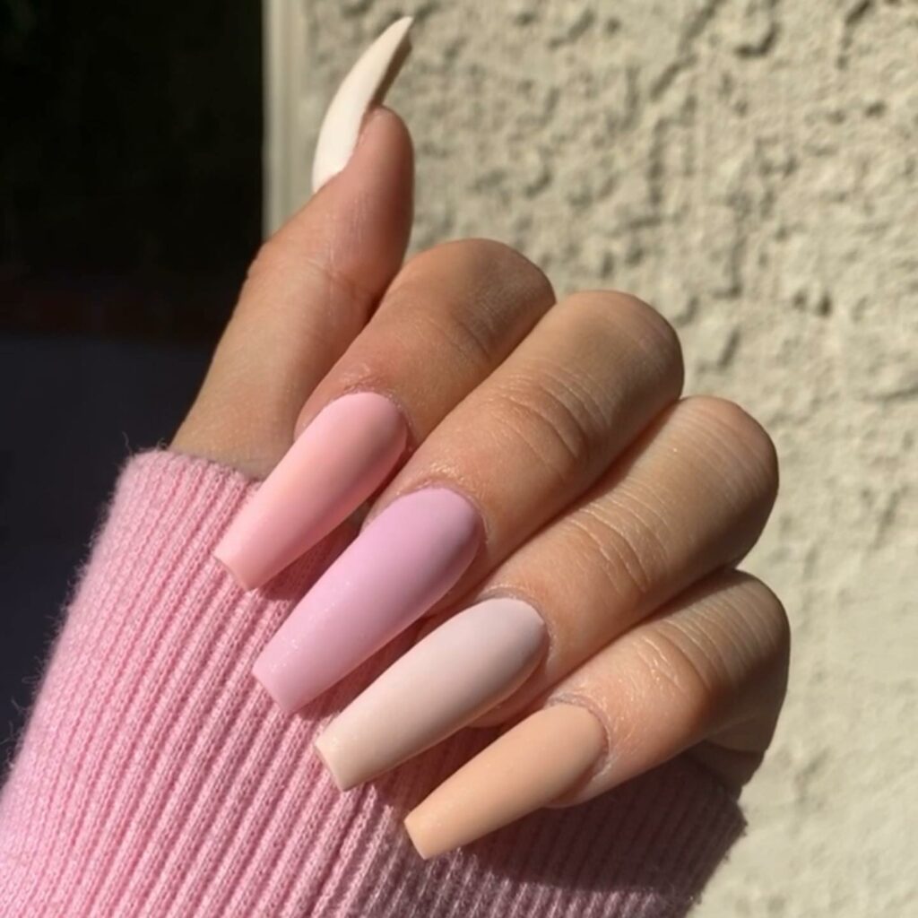 Matte Pink Nails