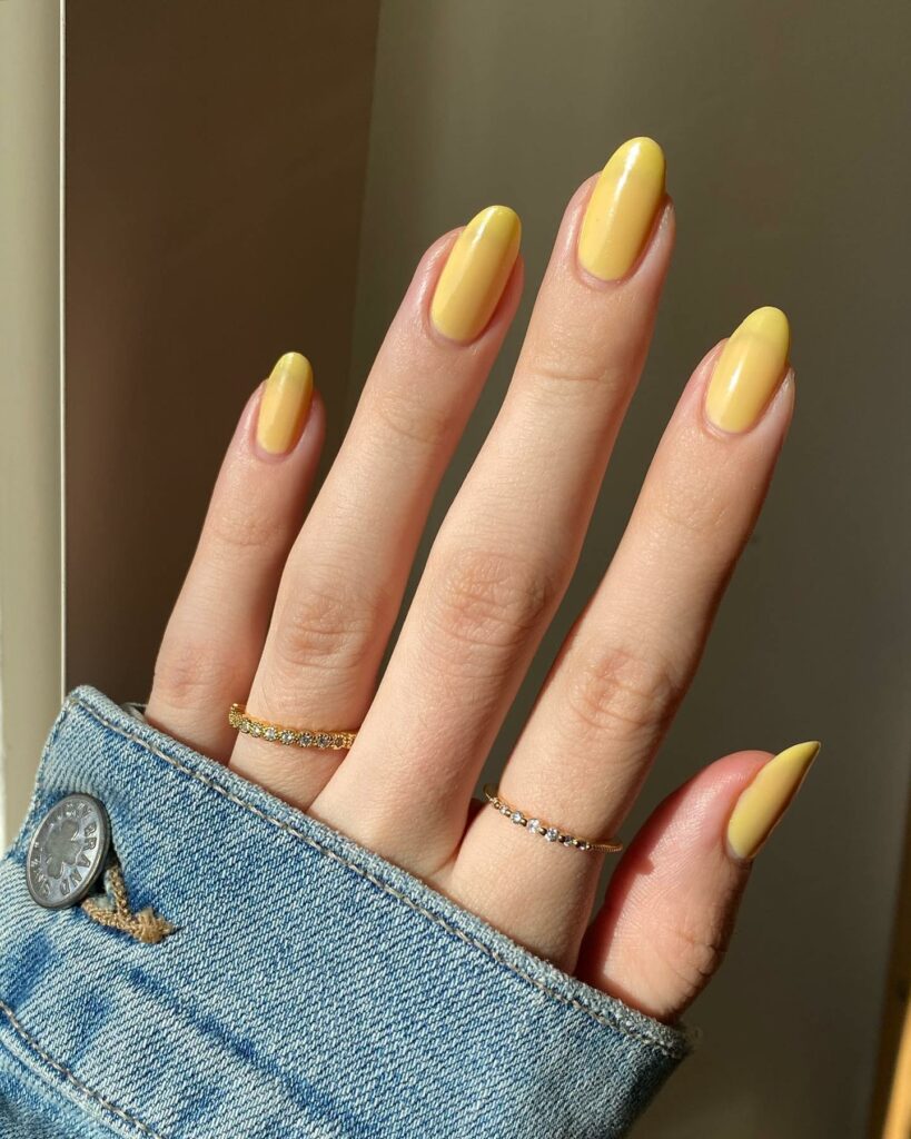 Matte Yellow Prom Nails for a Cheerful Vibe