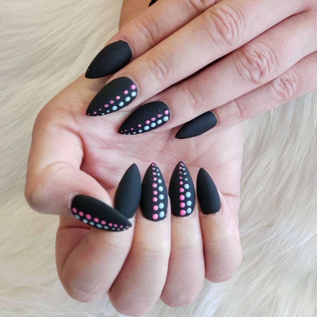 Matte and Dots nails