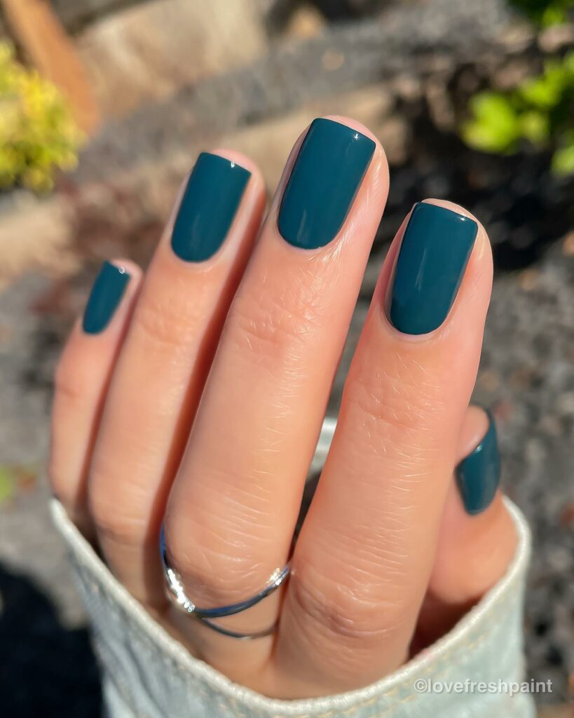 Matte Teal Nails