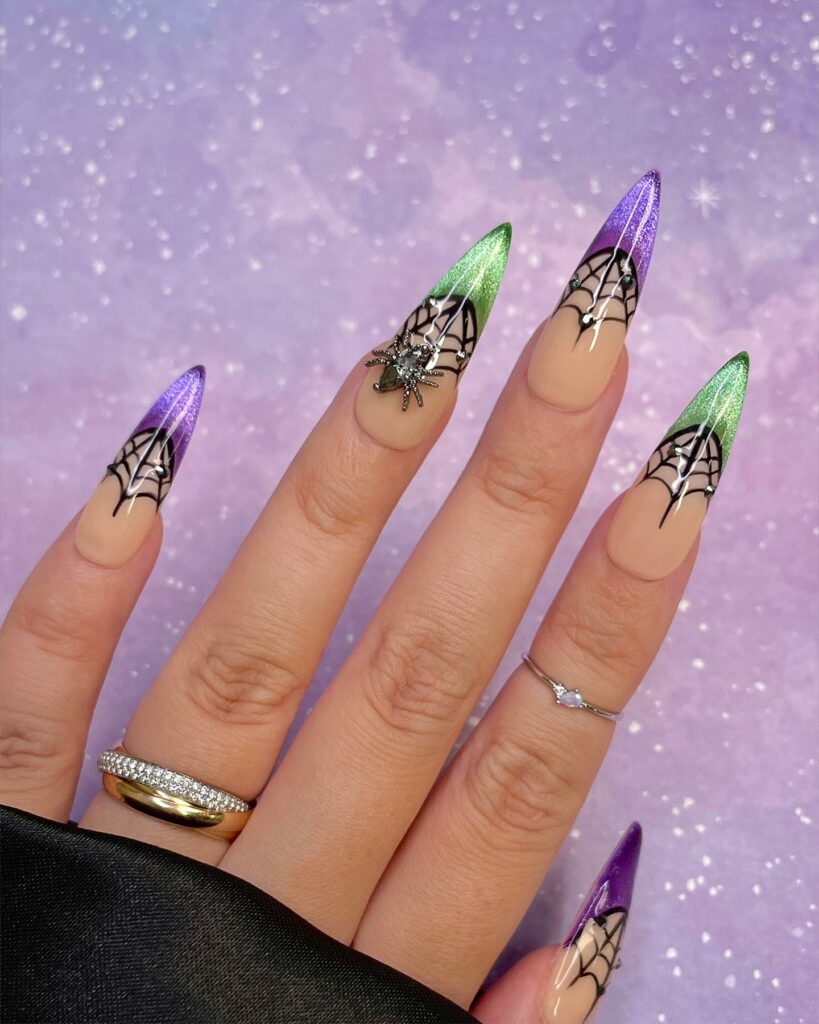 Metallic spider web nails