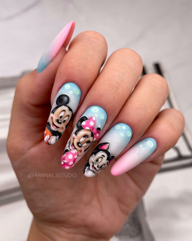 Mickey Mouse Cartoon Nails 