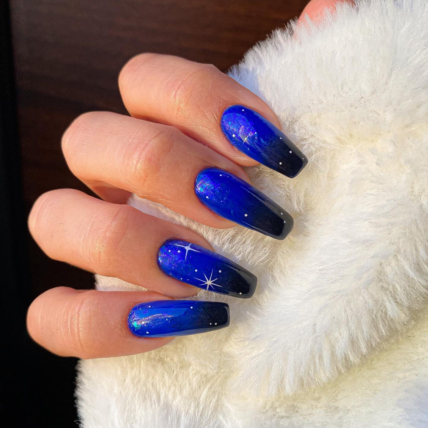 Dark Blue Ombre Nails