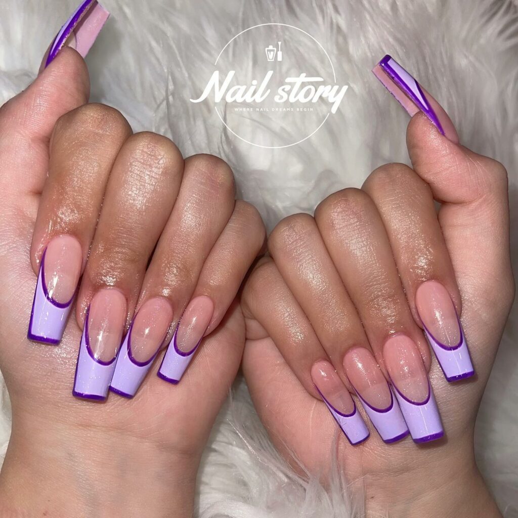 Negative Space Purple nails