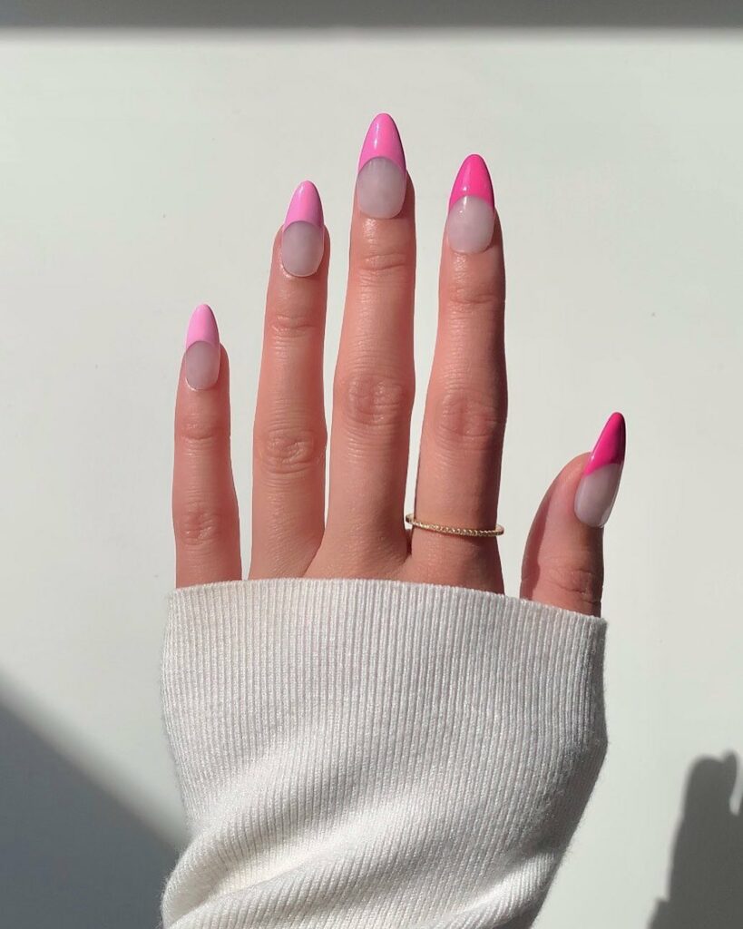 French Ombré Pink Nails