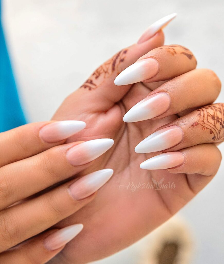 Short Ombre Stiletto Nails