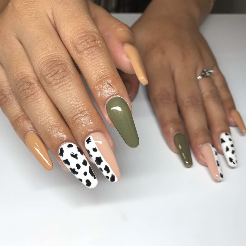 Pale Camo Nails