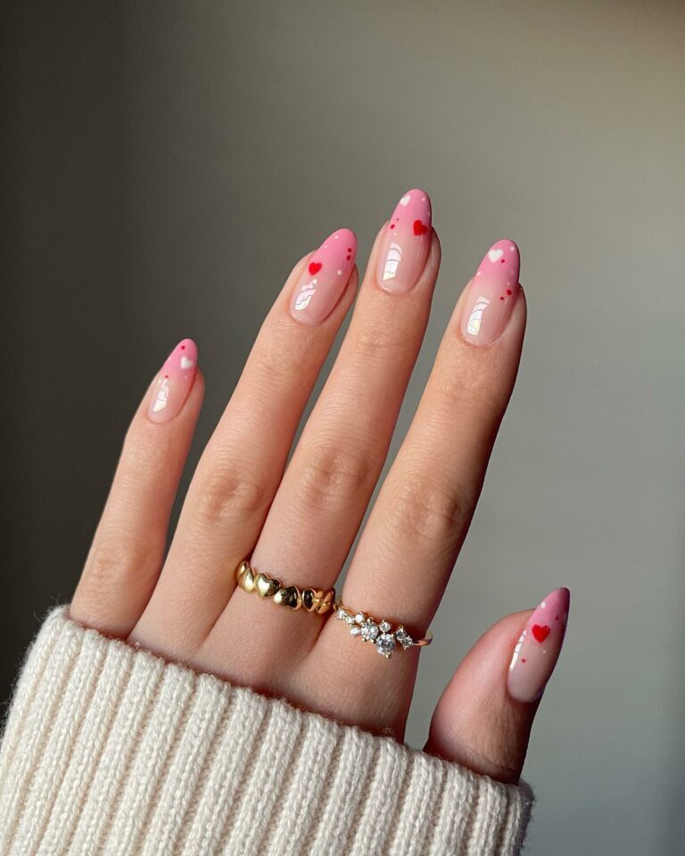 Playful Pink Nails with Endearing Accents