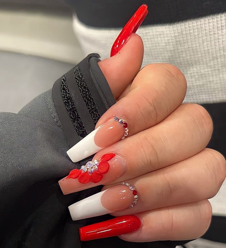 Acrylic Designs in Red and White