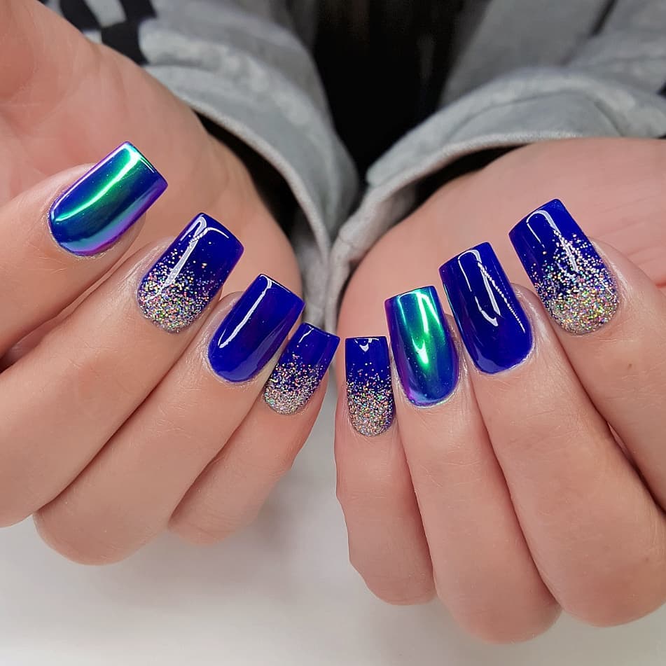 Royal Blue Ombre Nails