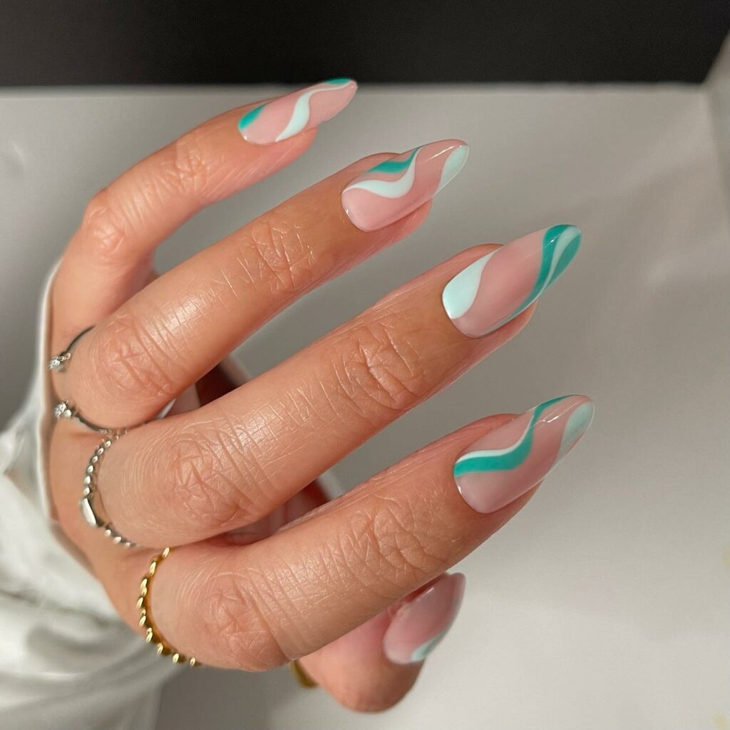 Captivating Swirly Green Nail