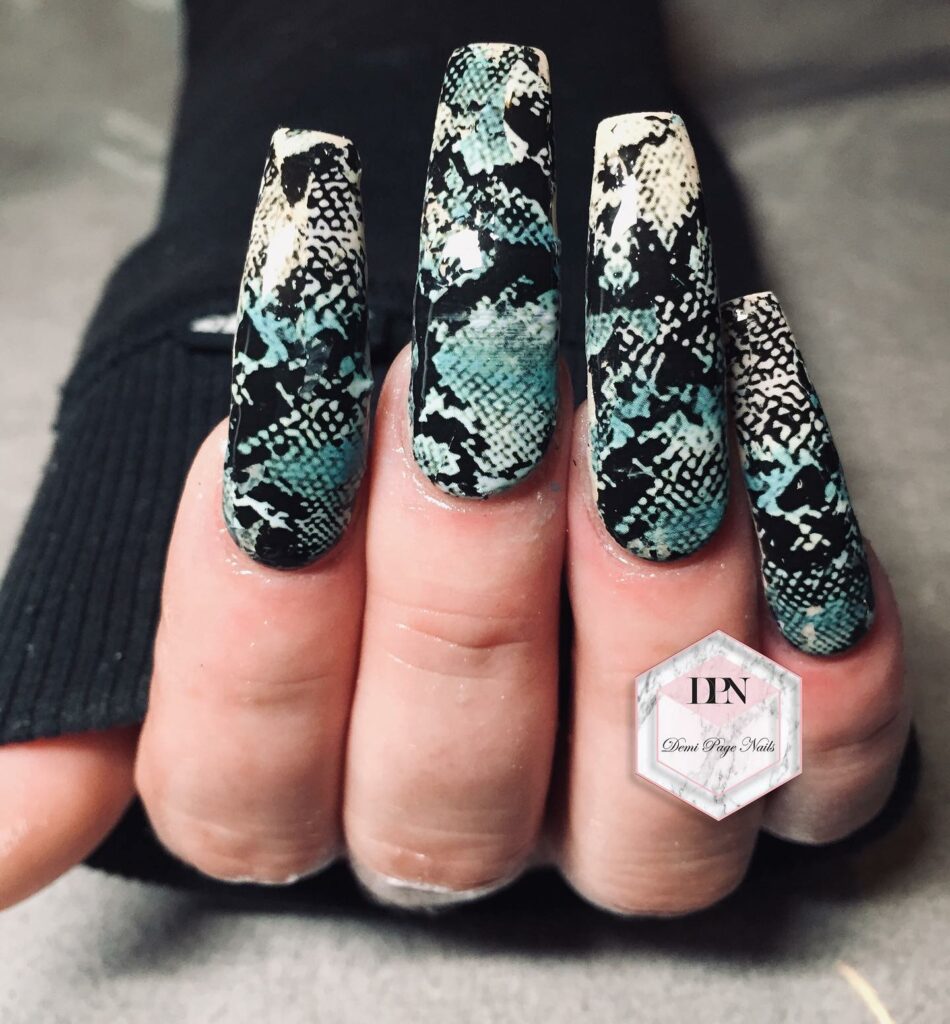 Snake Print Acrylic Nails