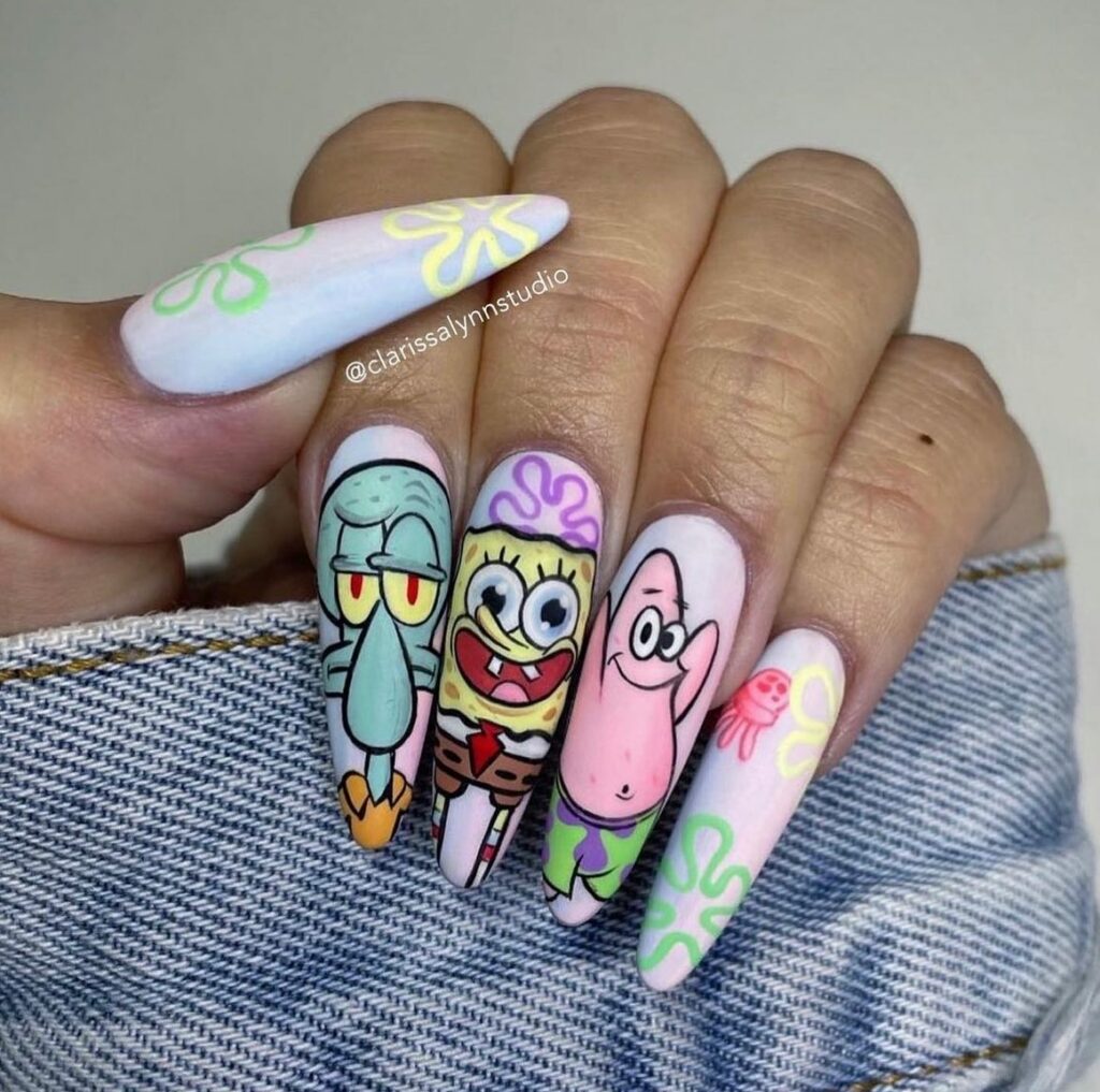 SpongeBob Cartoon Nails 