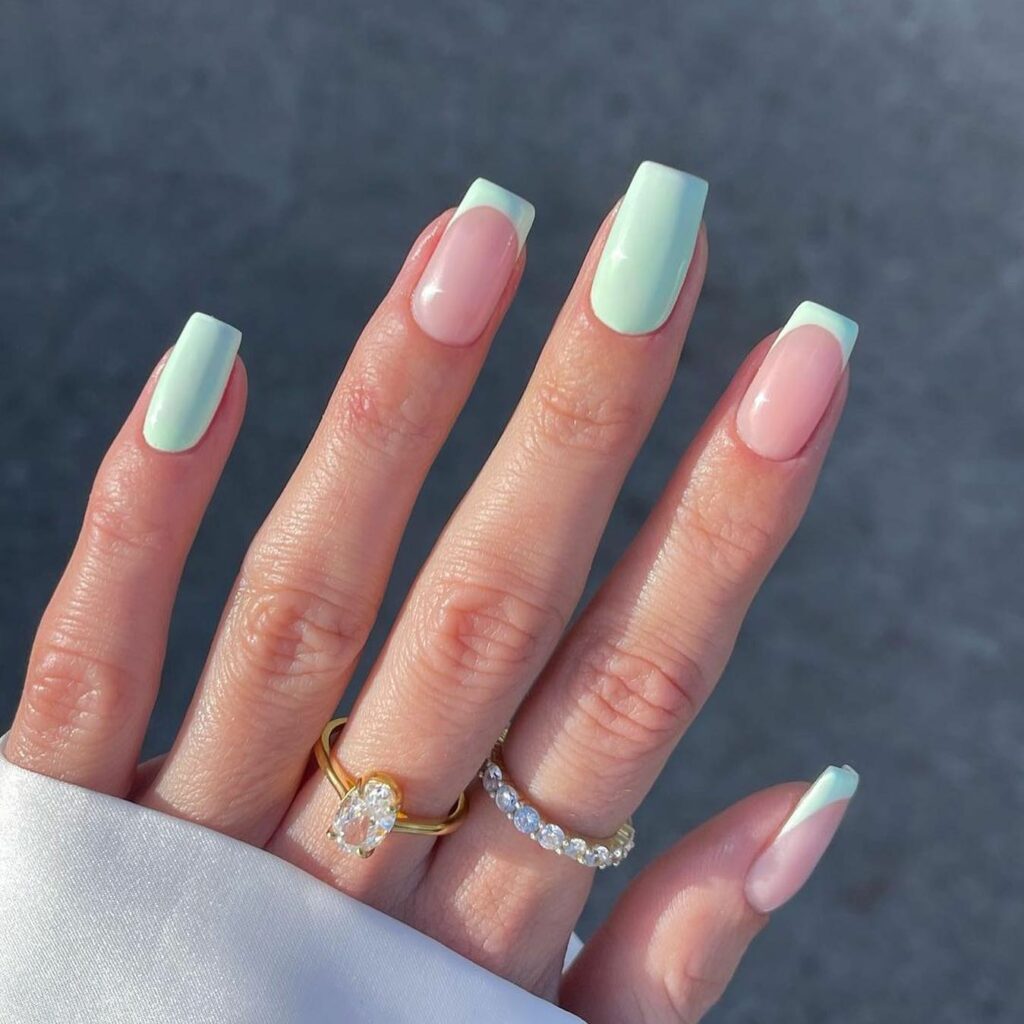 Classic Square Mint Green Nails for a Clean Look