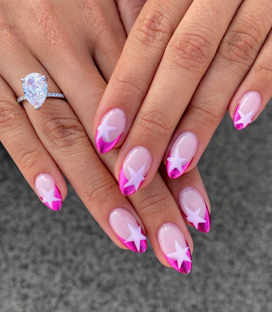 Stars on Pink Tips